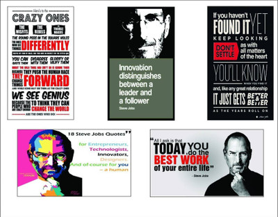PW Set of Original Quotes Decorative Steve Jobs s (Pack of 5) Wall Poster 13*19 inches Matte Finish Paper Print(19 inch X 13 inch, Rolled)
PW Set of Original Quotes Decorative Steve Jobs s (Pack of 5) Wall Poster 13*19 inches Matte Finish Paper Print(19 inch X 13 inch, Rolled)