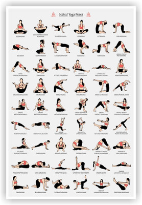 

PW Seated Yoga Asanas Poses Wall Poster 13*19 inches Matte Finish Paper Print(19 inch X 13 inch, Rolled)