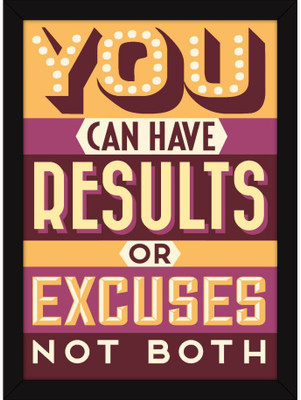 

PW Motivational With For Office and Home - Gym Workout Quote - Results Or Excuses Wall Poster 13*19 inches Matte Finish Paper Print(19 inch X 13 inch, Rolled)