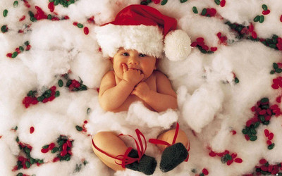 

Cute Newborn Baby Celebrating Christmas Photographic POSTER PRINT ON 13X19 INCHES Paper Print(19 inch X 13 inch, Rolled)