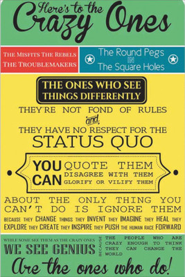 

PW Steve Jobs Crazy Ones Wall Poster 13*19 inches Matte Finish Paper Print(19 inch X 13 inch, Rolled)