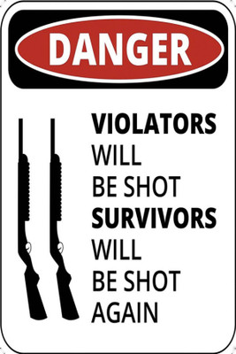 

PW Warning-Survivors Will Be Shot Wall Poster 13*19 inches Matte Finish Paper Print(19 inch X 13 inch, Rolled)