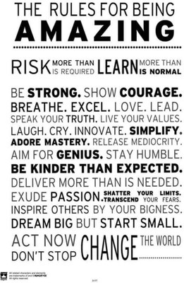 

PW Rules For Being AmazingWall Poster 13*19 inches Matte Finish Paper Print(19 inch X 13 inch, Rolled)