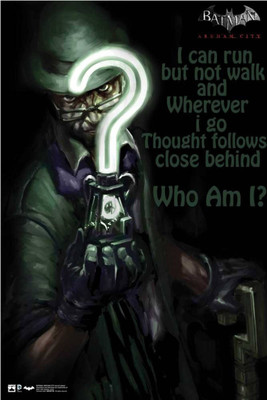 

PW Riddler Quote Arkham City Official work Special Wall Poster 13*19 inches Matte Finish Paper Print(19 inch X 13 inch, Rolled)