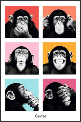 

PW Chimps Wall Poster 13*19 inches Matte Finish Paper Print(19 inch X 13 inch, Rolled)