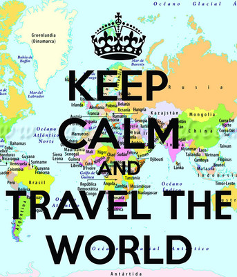 

PW 'Keep Calm and Travel The World' Wall Poster 13*19 inches Matte Finish Paper Print(19 inch X 13 inch, Rolled)