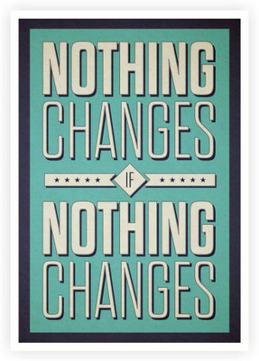 

PW Nothing Changes Quotes Wall Poster 13*19 inches Matte Finish Paper Print(19 inch X 13 inch, Rolled)