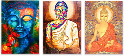 

PW Gautam Buddha Combo Set Of 3 s Wall Poster 13*19 inches Matte Finish Paper Print(19 inch X 13 inch, Rolled)