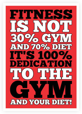 

PW Gym Dedication Quotes Wall Poster 13*19 inches Matte Finish Paper Print(19 inch X 13 inch, Rolled)