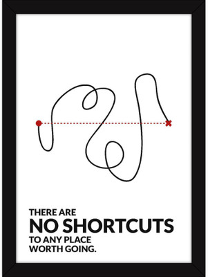 

PW s |Inspirational s With | s For Office | Motivational Quotes - No Shortcuts Wall Poster 13*19 inches Matte Finish Paper Print(19 inch X 13 inch, Rolled)