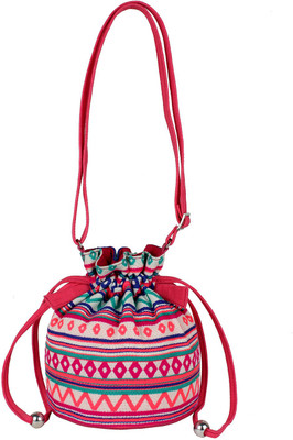

Tash Creations Sling Bag Potli(Pink, Orange), Orange;pink