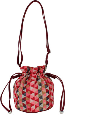 

Tash Creations Sling Bag Potli(Red, Pink), Pink;red