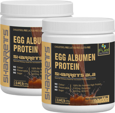 

SHARRETS NUTRITIONS NON GMO EGG WHITE (ALBUMEN) PROTEIN - CHOCO. FLAVOR 2 X 0.441lb [ Sports Supplements , Energy Drink Egg Protein(400 g, Unflavored)