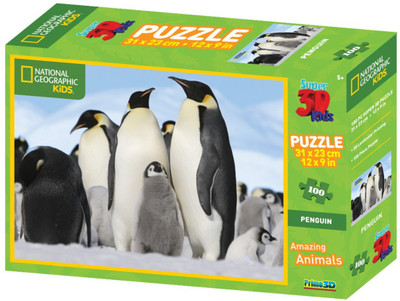 

Prime 3D National Geographic Penguins Super 3D Puzzle(100 Pieces)