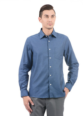 ARROW Men Self Design Formal Blue Shirt