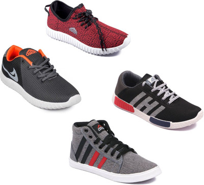 

Asian Asian men's casual shoes with sports shoes combo pack of 4 Casuals For Men(Multicolor