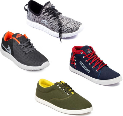 

Asian Asian men's casual shoes with sports shoes combo pack of 4 Casuals For Men(Multicolor