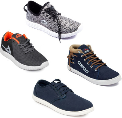 

Asian Asian men's casual shoes with sports shoes combo pack of 4 Casuals For Men(Multicolor