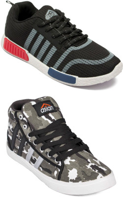 

Asian Asian men's casual shoes with sports shoes combo pack of 2 Casuals For Men(Multicolor