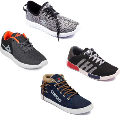 

Asian Asian men's casual shoes with sports shoes combo pack of 4 Casuals For Men(Multicolor