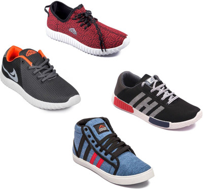 

Asian Asian men's casual shoes with sports shoes combo pack of 4 Casuals For Men(Multicolor