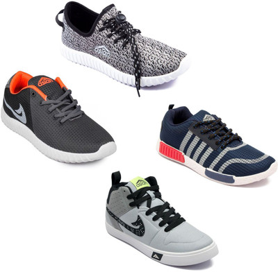 

Asian Asian men's casual shoes with sports shoes combo pack of 4 Casuals For Men(Multicolor