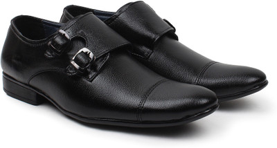 

BUWCH Men Formal Monk Shoe For Men Monk Strap For Men(Black