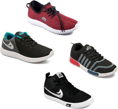 

Asian Asian men's casual shoes with sports shoes combo pack of 4 Casuals For Men(Multicolor