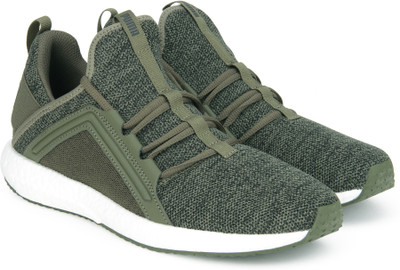 

Puma Mega NRGY Knit Running Shoes For Men(Black, Olive, Olive night-puma black