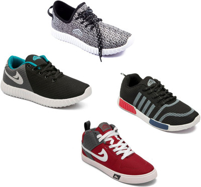 

Asian Asian men's casual shoes with sports shoes combo pack of 4 Casuals For Men(Multicolor