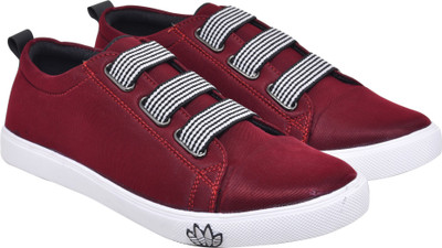 

WalkJump canvas shoes, casuals, outdoors , dancing Sneakers For Men(Maroon
