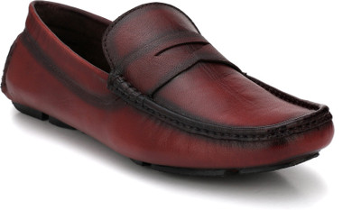 El Paso Genuine Leather Maroon Genuine Leather Casual Loafer Shoes Driving Shoes For Men(Maroon