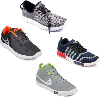 

Asian Asian men's casual shoes with sports shoes combo pack of 4 Walking Shoes For Men(Grey, Multicolor