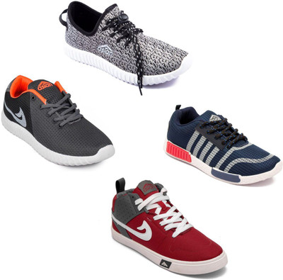 

Asian Asian men's casual shoes with sports shoes combo pack of 4 Casuals For Men(Multicolor