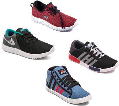 

Asian Asian men's casual shoes with sports shoes combo pack of 4 Casuals For Men(Multicolor