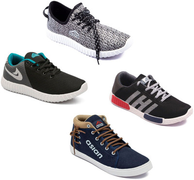 

Asian Asian men's casual shoes with sports shoes combo pack of 4 Casuals For Men(Multicolor