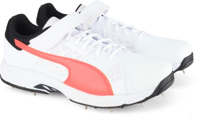 

Puma evoSPEED Cricket B Cricket Shoes For Men(White, White-fiery coral-bl