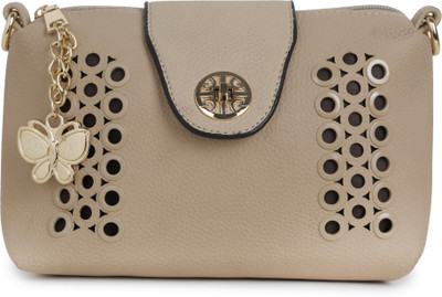 

Butterflies Women Evening/Party Beige PU Sling Bag
