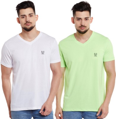 VIMAL JONNEY Solid Men V Neck Multicolor T-Shirt