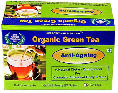 

Herbotech Healthchip Organic Green Tea (Anti-Ageing) Mint Green Tea Bags Box(50 g)
