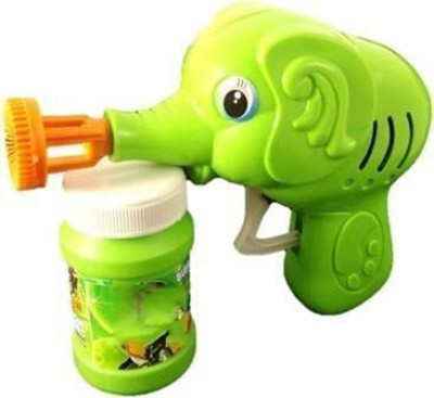 

Webby Baby Elephant Bubble Gun Toy for Kids with Free Bubble Liquid (Green) Toy Bubble Maker