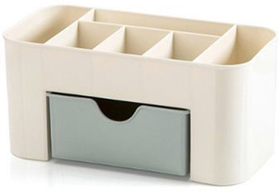 

SYGA 6 Cells Space Saving Desk Organizers With a Drawer (Blue) Cosmatics Holder Vanity Box(Blue)