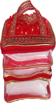napurse Kuber Industries Make Up Kit, Cosmetic Box, Jewellery C... na purse Vanity Box(Red)