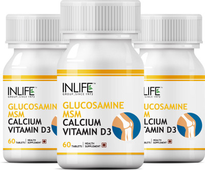 

Inlife Glucosamine Sulphate MSM Calcium Vitamin D3 180 Tablets (3-Pack)(60 No)
