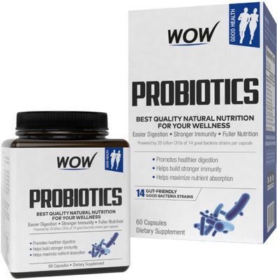 

WOW Life Science Probiotics 20 Billion per Capsule 14 Probiotic Strains(60 No)