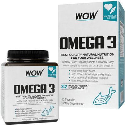 

WOW Life Science Omega-3 Fish Oil 1000 mg Triple Strength (550mg EPA 350mg DHA)(60 No)