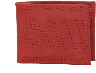 Alvia Men Red Genuine Leather Wallet(3 Card Slots)