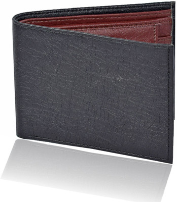

Zeebros Men Black Artificial Leather Wallet(3 Card Slots), Black-brown