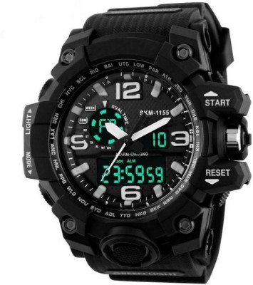 Piu collection PC 11_55BLK_Full Black Duel Time Watch for Men Watch  - For Men   Watches  (piu collection)