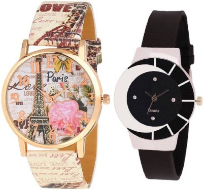 Ismart miss perfect Efill Rose and Black 324 combo for girls watches Watch  - For Women   Watches  (Ismart)